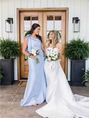 Dessy group/Alfred Sung Bella bridesmaid Satin Twill One-Shoulder dress